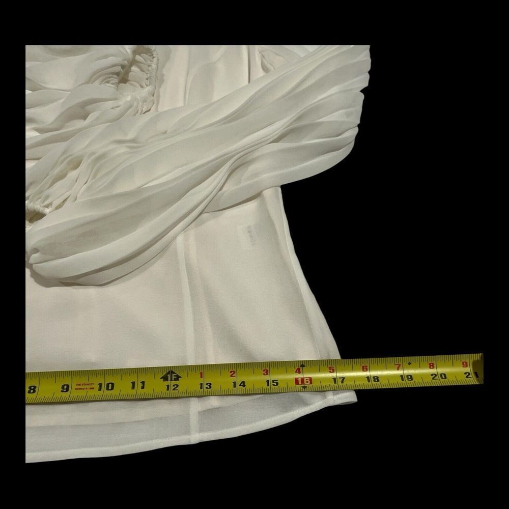 Zimmermann Crew Neck Balloon Long Sleeves Lined Blouse Back Zipper OffWhite Sz 0 - Picture 5 of 16